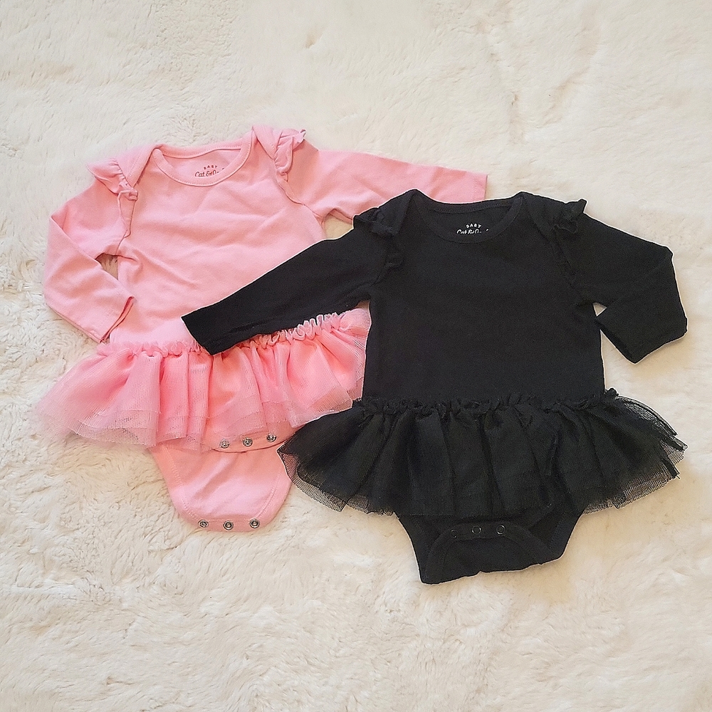 2 Cat & Jack 0-3M TuTu Onesies